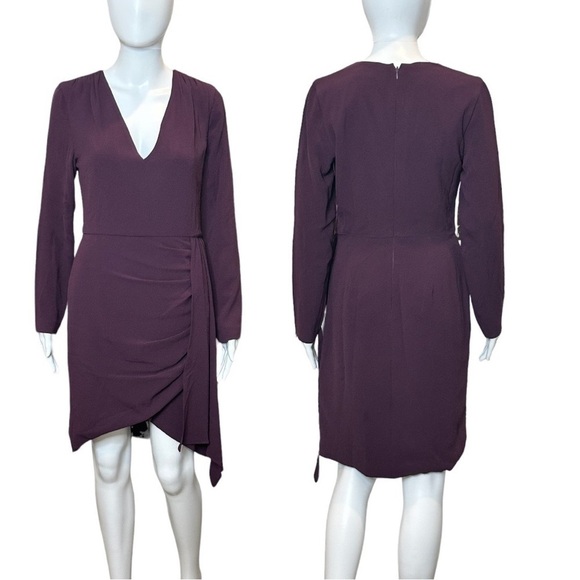Dress The Population Aila Asymmetrical Waist Drape Mini Dress - Picture 3 of 6